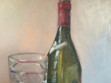 Load image into Gallery viewer, Original Oil Still Life Painting: Wine Bottle & Glass, Allaprima Art