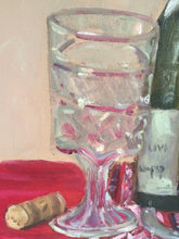 Load image into Gallery viewer, Original Oil Still Life Painting: Wine Bottle & Glass, Allaprima Art