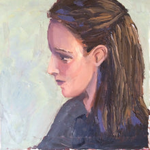 Load image into Gallery viewer, Original Oil Portrait Painting: Impressionist Female Profile, 12x12