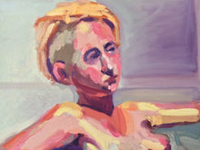 Load image into Gallery viewer, Oil Painting nude female figure, original painting on canvas, figurative art, nude woman art, colorful painting, one of a kind painting