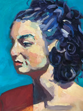 Load image into Gallery viewer, Original Oil Painting: Woman in Orange Sari, Allaprima Portrait (16x20)