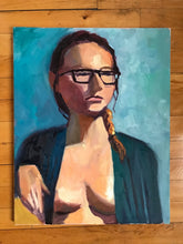 Load image into Gallery viewer, Female portrait Original Art on Canvas figurative portrait of a woman figure painting in studio original painting portraiture