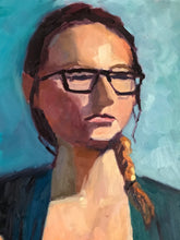 Load image into Gallery viewer, Female portrait Original Art on Canvas figurative portrait of a woman figure painting in studio original painting portraiture