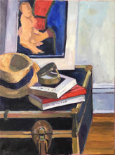 Load image into Gallery viewer, Figurative Painting Still Life Original Oil Painting on Canvas Literature Books Allaprima painting hat classic still life painting
