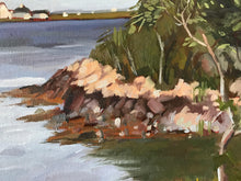 Load image into Gallery viewer, Plein Air Landscape Oil Painting Massachusetts Beach Seascape World's End Original Painting on canvas