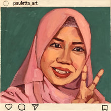 Load image into Gallery viewer, People of Instagram Project Figurative Painting Portrait Allaprima Oil on Canvas Original Art @ananrahma FREE USA SHIPPING