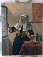 Load image into Gallery viewer, Vermeer Style Oil Painting: Young Woman with a Water Pitcher