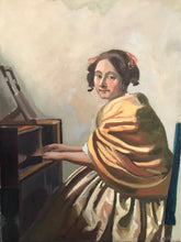 Load image into Gallery viewer, Vermeer Oil Painting reproduction Oil on Canvas Young Woman playing the virginal figurative art Famous painting Free US Delivery