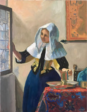 Load image into Gallery viewer, Vermeer Oil Painting reproduction Oil on Canvas Young Woman with a water pitcher figurative art Famous painting Free US Delivery