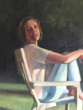 Load image into Gallery viewer, Female Portrait Painting in a Landscape Original Art Impressionist portraiture