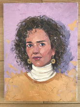 Load image into Gallery viewer, Portrait painting Leila Slimani original oil painting on canvas french author portraiture female portrait allaprima female portrait original