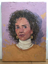 Load image into Gallery viewer, Portrait painting Leila Slimani original oil painting on canvas french author portraiture female portrait allaprima female portrait original