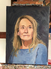 Load image into Gallery viewer, Portrait painting Annie Ernaux original oil painting on canvas french author portraiture female portrait