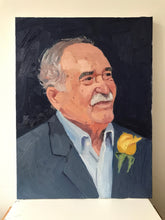 Load image into Gallery viewer, Portrait painting Gabriel Garcia Marquez original oil painting on canvas Colombian author portraiture male portrait