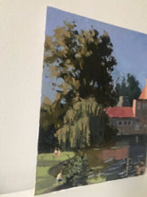 Load image into Gallery viewer, Cambridge Coe Fen park plein air painting oil painting on board park landscape England British landscape art
