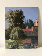 Load image into Gallery viewer, Cambridge Coe Fen park plein air painting oil painting on board park landscape England British landscape art