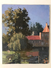 Load image into Gallery viewer, Cambridge Coe Fen park plein air painting oil painting on board park landscape England British landscape art