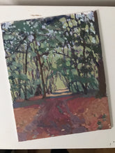 Load image into Gallery viewer, Landscape painting forest in the fall, forêt de l’Isle Adam French landscape painting autumn painting fall forest landscape