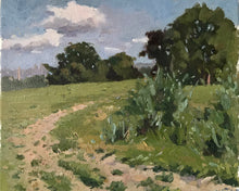 Load image into Gallery viewer, Plein Air Oil Painting Hamsptead Heath art. Oil on canvas, original art, painted on location in London park. Tree branches.