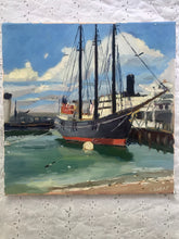 Load image into Gallery viewer, Original painting San Francisco Marina Painting Plein Air Painting Oil on Canvas allaprima landscape painting boat