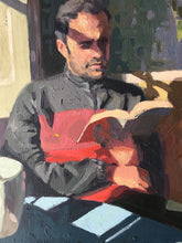Load image into Gallery viewer, Original Oil Painting: Man Reading by Window, Portraiture Art