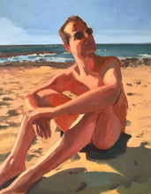 Load image into Gallery viewer, Male portrait painting beach male body on canvas oil painting colourful man portrait summer
