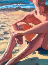 Load image into Gallery viewer, Male portrait painting beach male body on canvas oil painting colourful man portrait summer