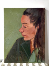 Load image into Gallery viewer, Female Portrait painting Heloise profile portraiture oil painting on canvas woman profile