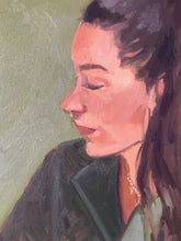Load image into Gallery viewer, Female Portrait painting Heloise profile portraiture oil painting on canvas woman profile