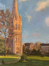 Load image into Gallery viewer, Clissold Park Islington London landscape Plein Air Painting Oil on Canvas Original London Painting Church England