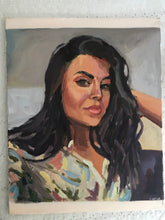 Load image into Gallery viewer, Original Oil Painting: Woman's Selfie Portrait, Figurative Art (16x20)