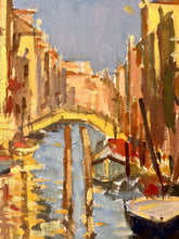 Load image into Gallery viewer, Venice Canals Oil Painting: Original Italian Landscape Art (28x20 cm)