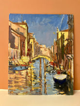 Load image into Gallery viewer, Venice Canals Oil Painting: Original Italian Landscape Art (28x20 cm)