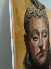 Load image into Gallery viewer, Portrait painting Buddha Ghandara art Buddhist figure yellow and red bright portrait