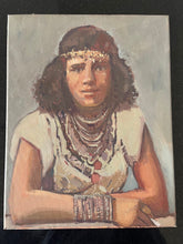 Load image into Gallery viewer, Portrait of an Algerian Jewish woman, Séfarade portrait in traditional white costume wearing headband