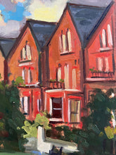 Load image into Gallery viewer, Plein Air Oil Painting South Hampstead garden in London. Oil on canvas, original art, painted on location in London park.