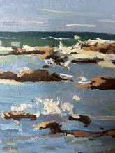 Load image into Gallery viewer, Oil painting on canvas Morocco beach, Rabat woman bathing in the sea