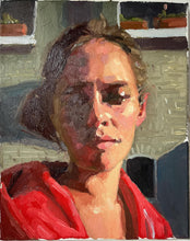 Load image into Gallery viewer, Fine art oil painting on canvas small portrait woman in the sun
