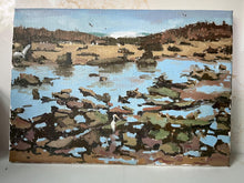 Load image into Gallery viewer, Original Beach Oil painting on canvas Morocco seascape ocean art Temara