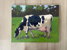 Load image into Gallery viewer, Cow Oil Painting on Canvas, Farm Animal Art (16x20 inches)