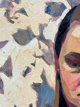 Load image into Gallery viewer, Original Oil Portrait Painting: Woman with yellow tulips