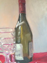 Load image into Gallery viewer, Original Oil Still Life Painting: Wine Bottle & Glass, Allaprima Art
