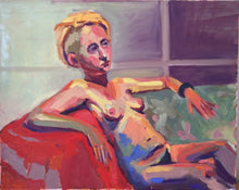 Load image into Gallery viewer, Oil Painting nude female figure, original painting on canvas, figurative art, nude woman art, colorful painting, one of a kind painting