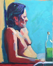 Load image into Gallery viewer, Allaprima Oil Painting portrait, pop art style life painting, male figure, male portrait allaprima painting, gift for him, original art