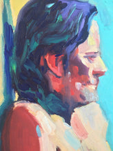 Load image into Gallery viewer, Allaprima Oil Painting portrait, pop art style life painting, male figure, male portrait allaprima painting, gift for him, original art