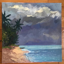 Load image into Gallery viewer, Original Seascape Oil Painting on Canvas, Caribbean Tropical Beach painting Guadeloupe Island art. Ocean tropical painting on canvas