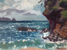 Load image into Gallery viewer, Guadeloupe Seascape painting, caribbean beach oil painting on canvas