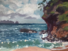 Load image into Gallery viewer, Guadeloupe Seascape painting, caribbean beach oil painting on canvas