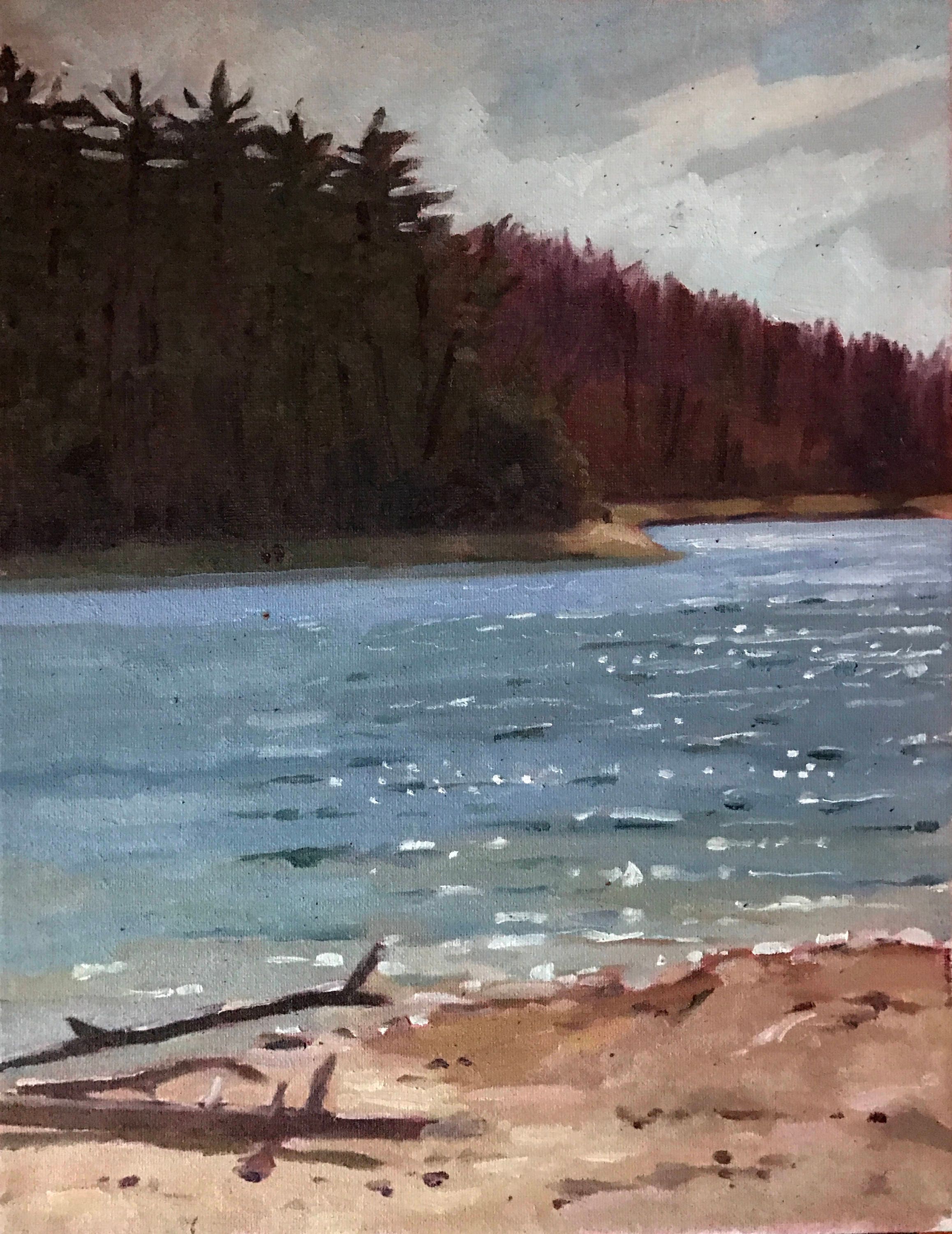 Autumn on the Lake- Original Acrylic Painting- Massachusetts Painting- Plein Air- offers Burlington Painting- Wilmington- Boston- Billerica