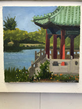 Load image into Gallery viewer, Original Painting Oil on Canvas San Francisco Chinese Pavillion Golden Gate Park Painting Plein Air Allaprima